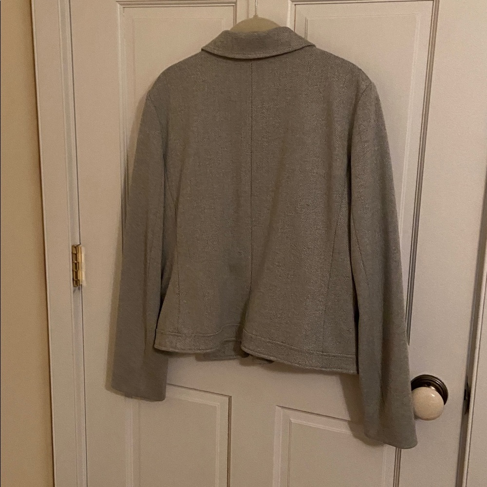 ANN TAYLOR Gray Women's Tweed Pattern Soft! L Large Jacket - Picture 7 of 8